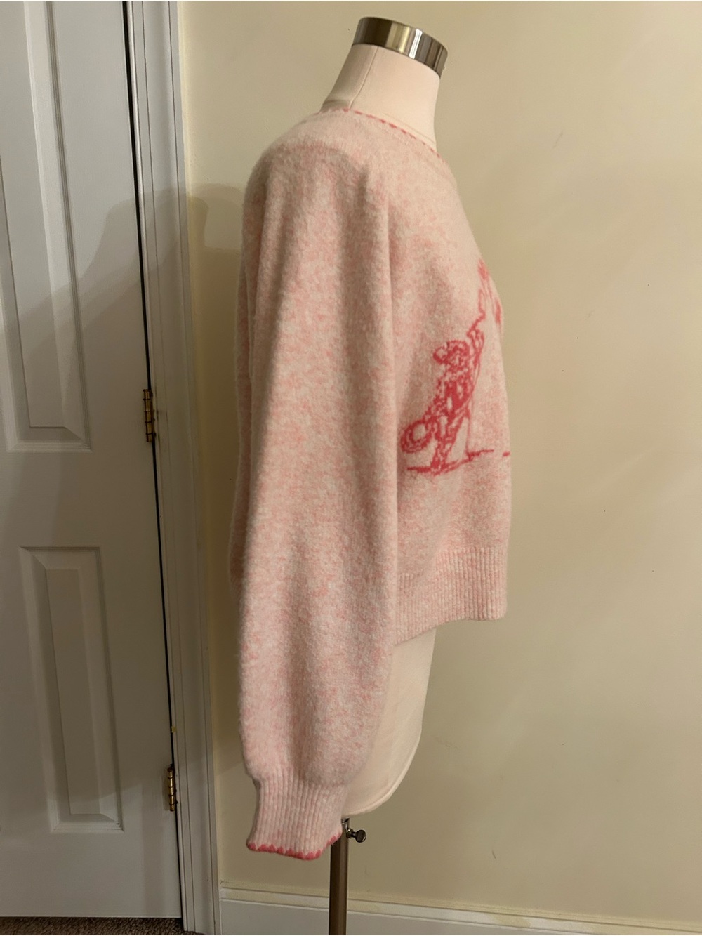 Anthropologie Flat White Cowboy Crew Neck Sweater size L - Picture 4 of 10